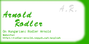 arnold rodler business card